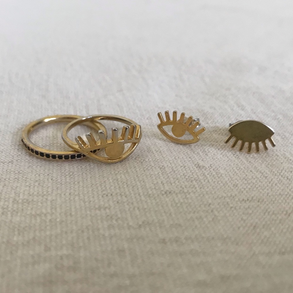 Madewell eye ring and earring set